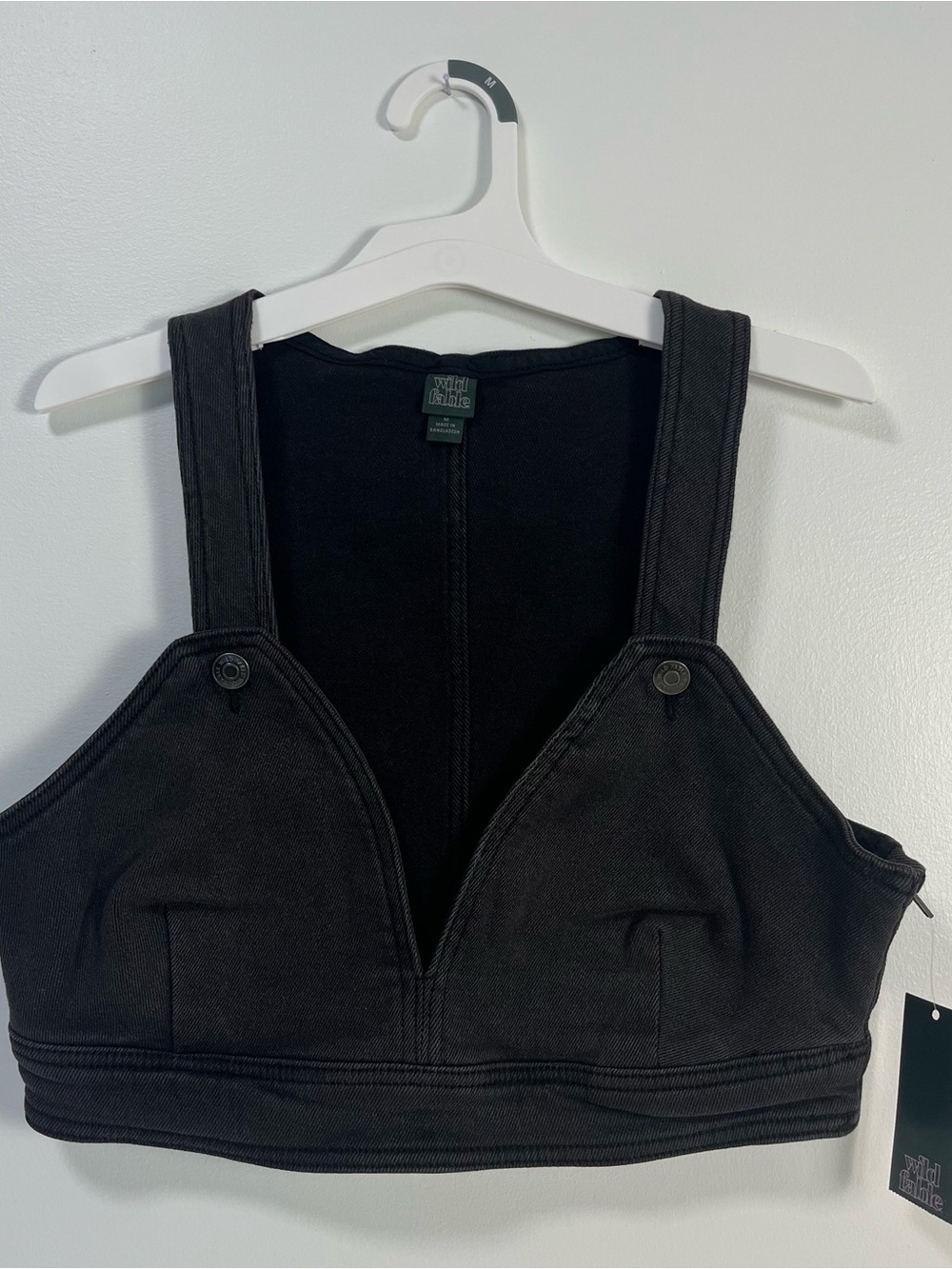 Medium Wild Fable Black Demin Copped Tank Bustier NEW with tags